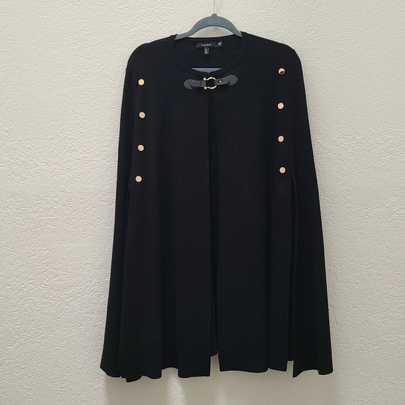 Karen Millen Military Knit Cape - Black - Picture 5 of 7